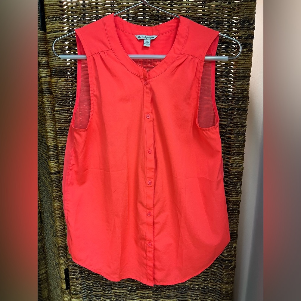 American Eagle Outfitters- Neon‎ Pink with sheer back, Tank Top, Size: Small